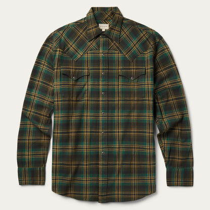 Brushed Flannel Western Shirt Green