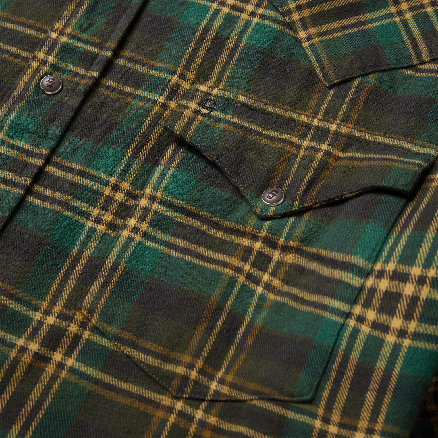Brushed Flannel Western Shirt Green