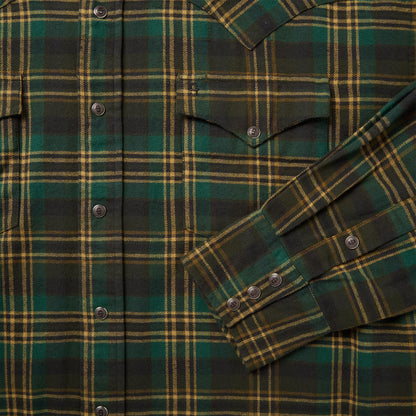 Brushed Flannel Western Shirt Green