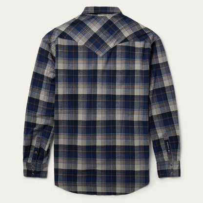 Brushed Flannel Western Shirt Blue
