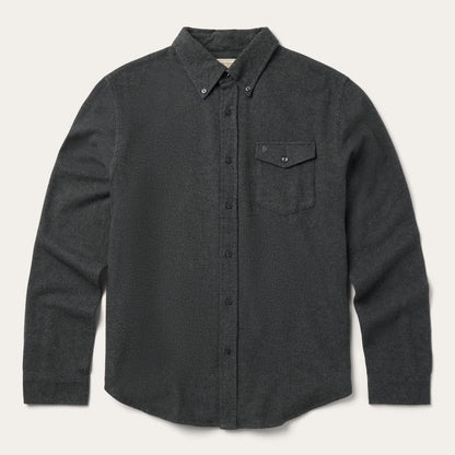 Heathered Flannel Button-Down Shirt Grey