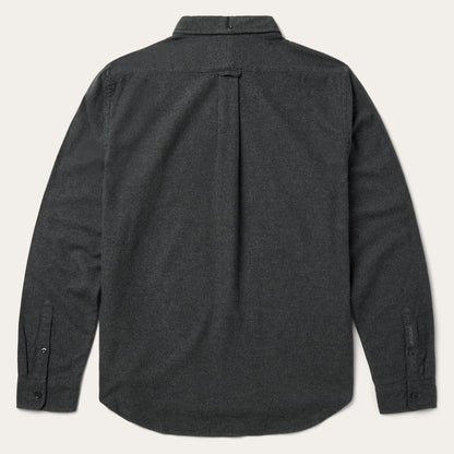 Heathered Flannel Button-Down Shirt Grey