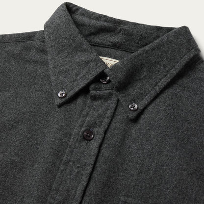 Heathered Flannel Button-Down Shirt Grey