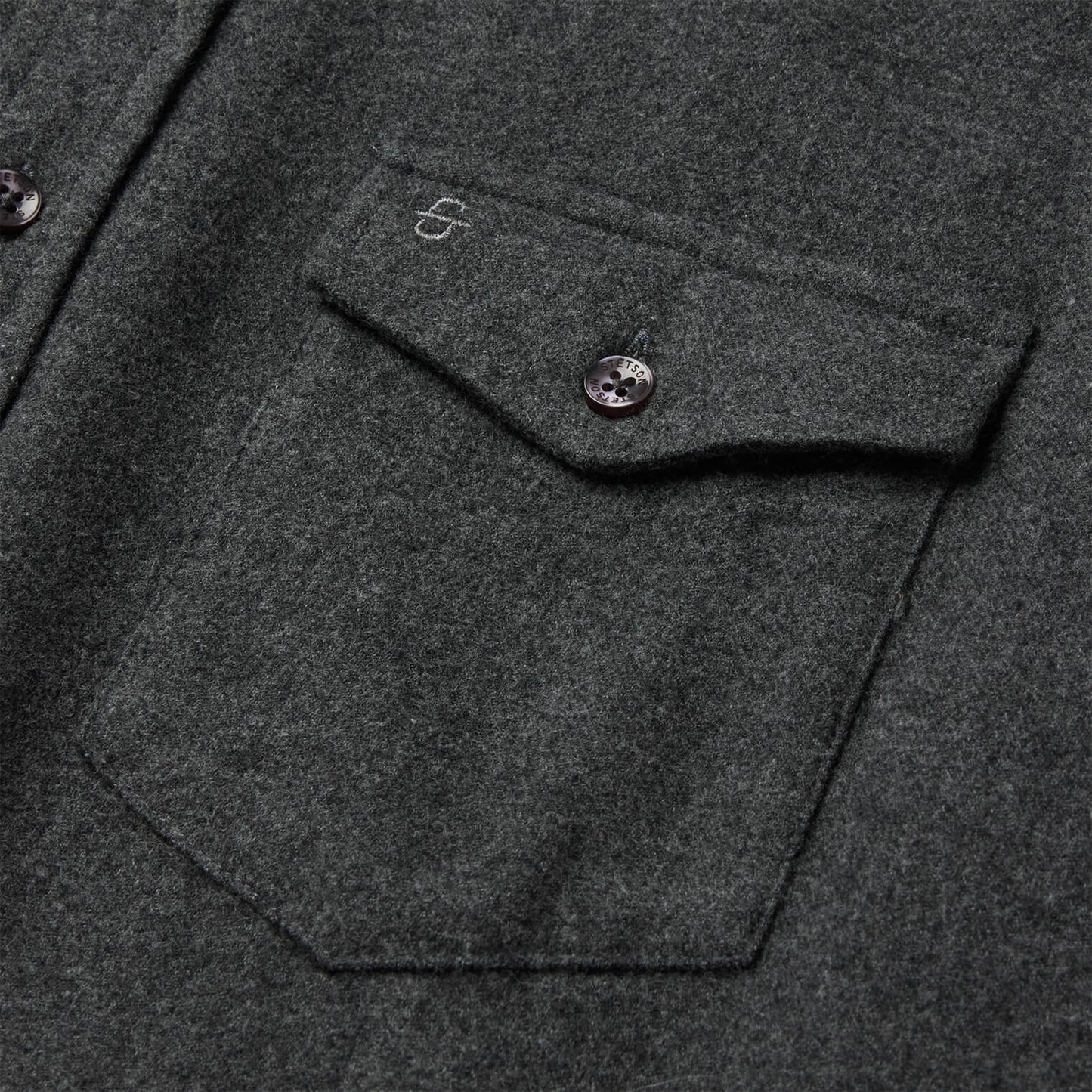 Heathered Flannel Button-Down Shirt Grey