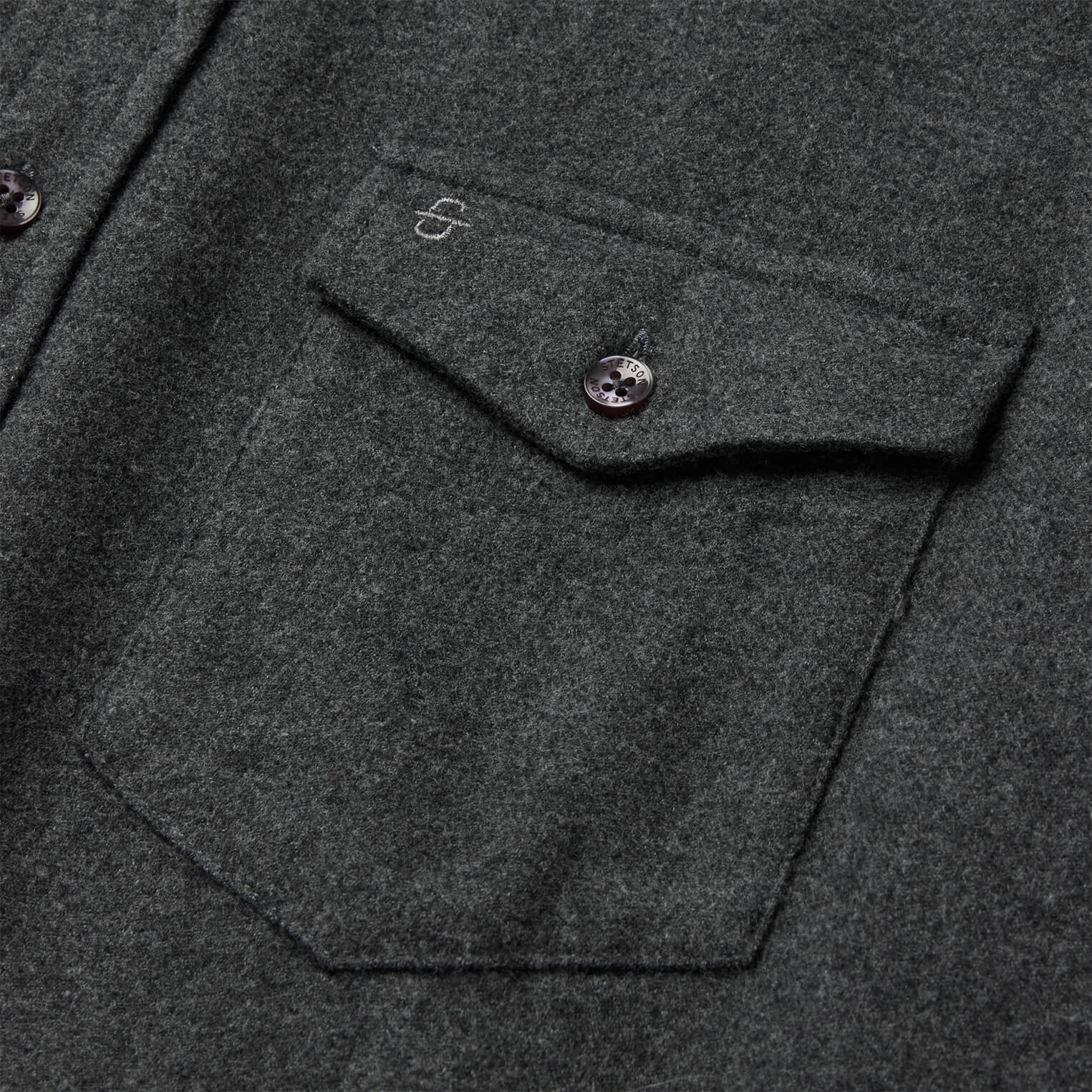 Heathered Flannel Button-Down Shirt Grey
