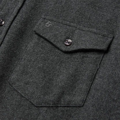 Heathered Flannel Button-Down Shirt Grey