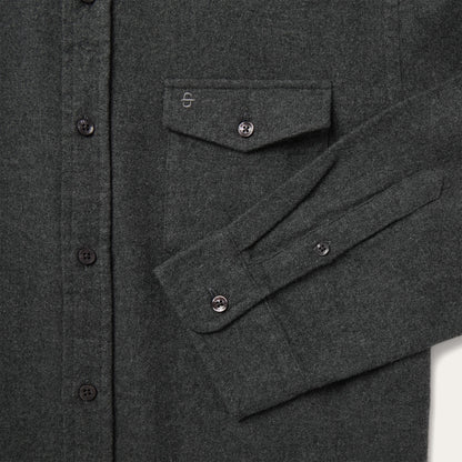 Heathered Flannel Button-Down Shirt Grey