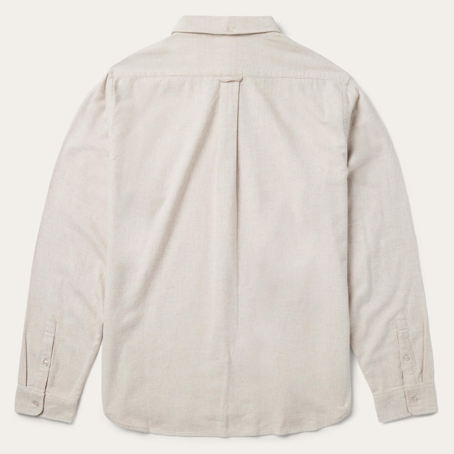 Heathered Flannel Button-Down Shirt White