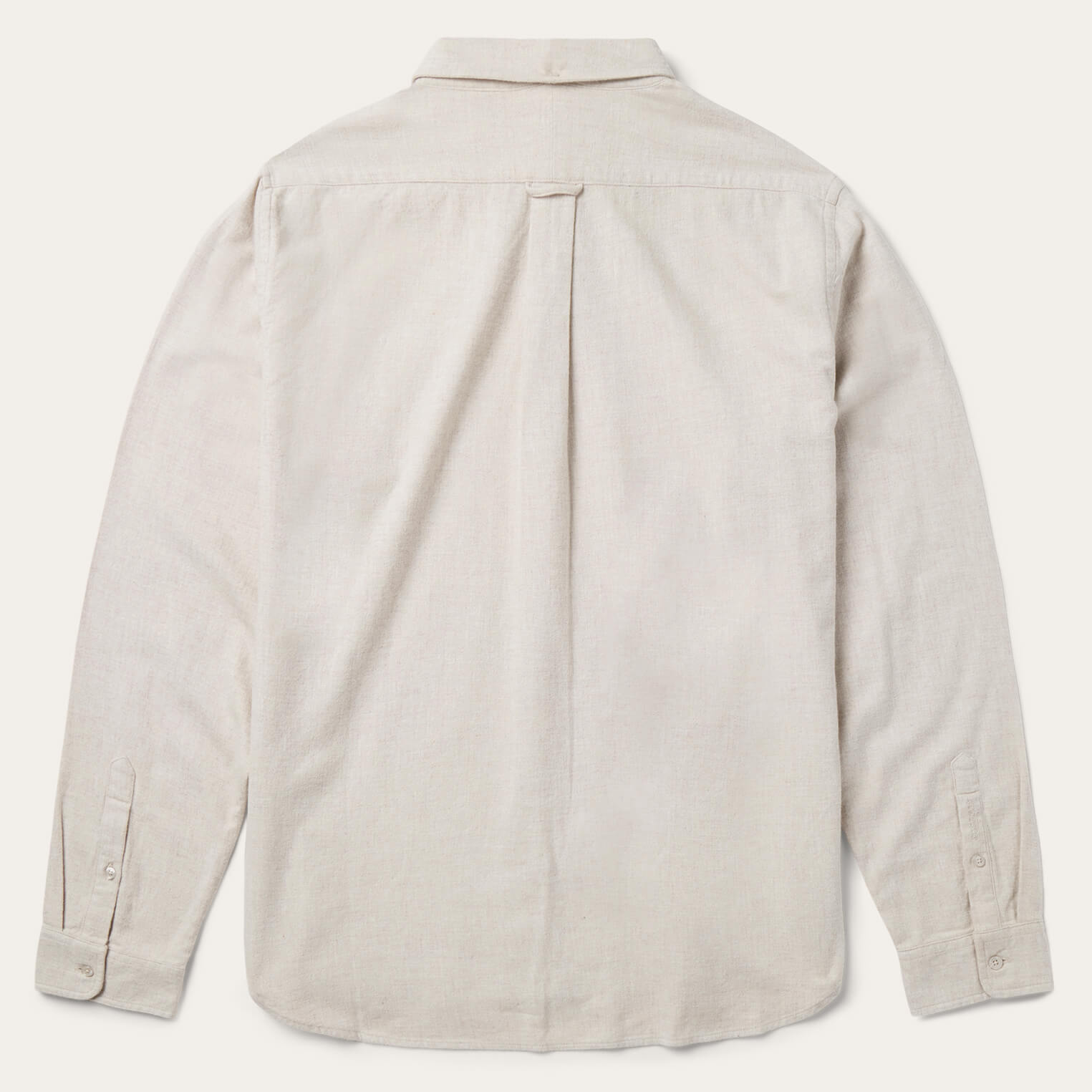 Heathered Flannel Button-Down Shirt White