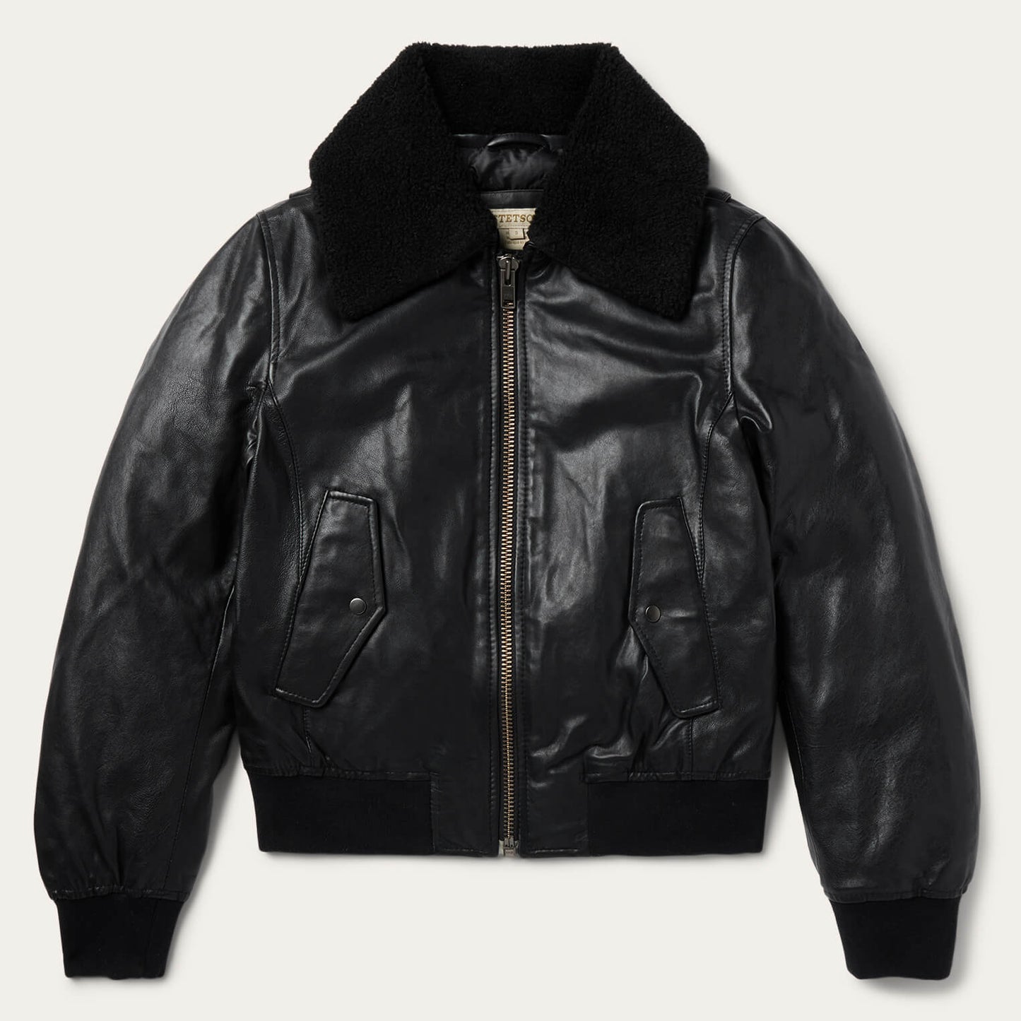 Leather Bomber Jacket Black
