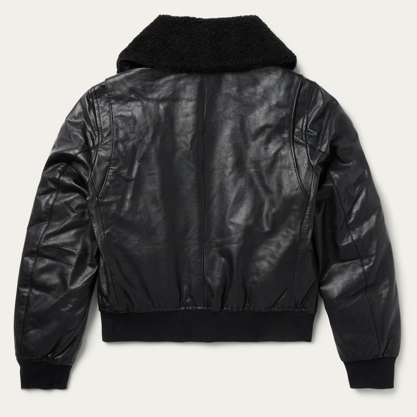 Leather Bomber Jacket Black