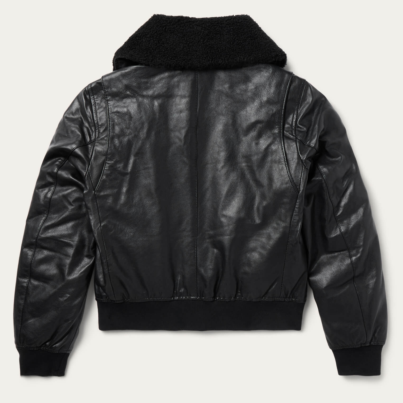 Leather Bomber Jacket Black