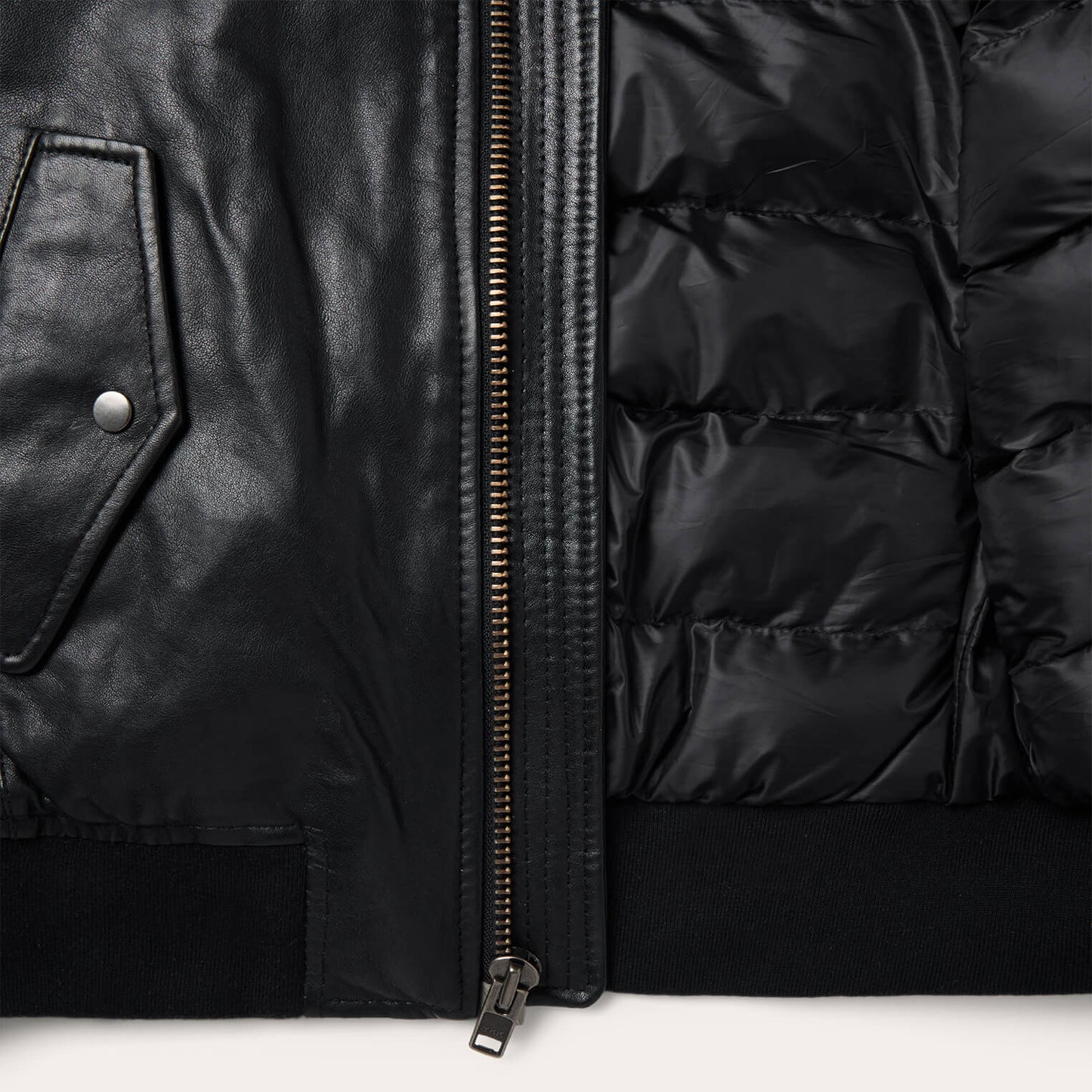 Leather Bomber Jacket Black