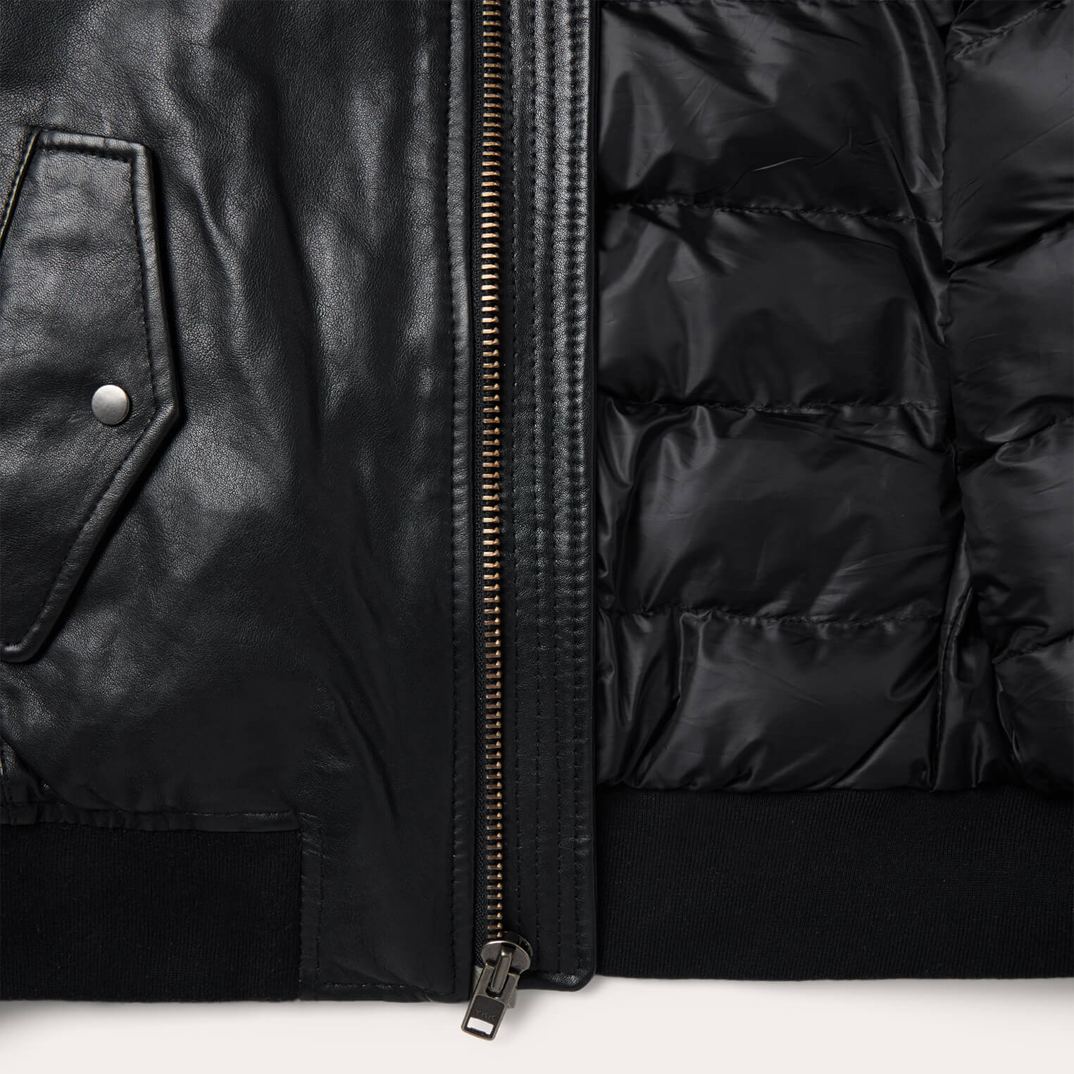 Leather Bomber Jacket Black