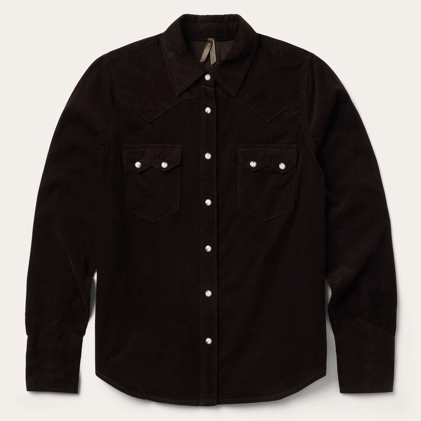 Corduroy Denim Western Shirt Brown