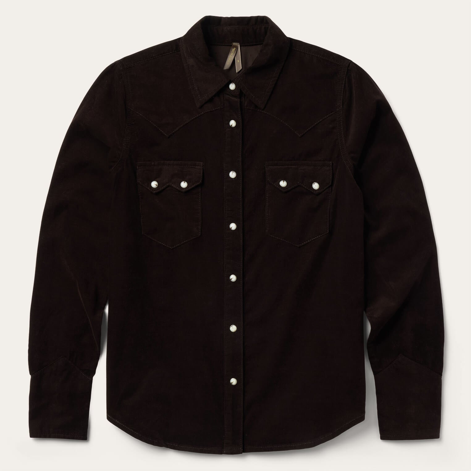 Corduroy Denim Western Shirt Brown