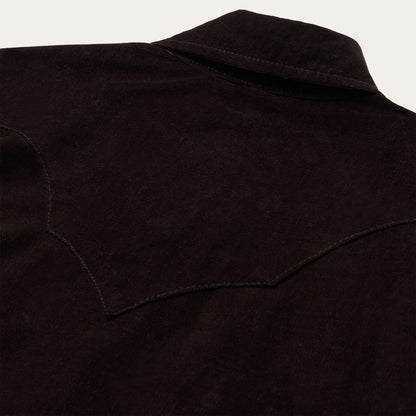 Corduroy Denim Western Shirt Brown