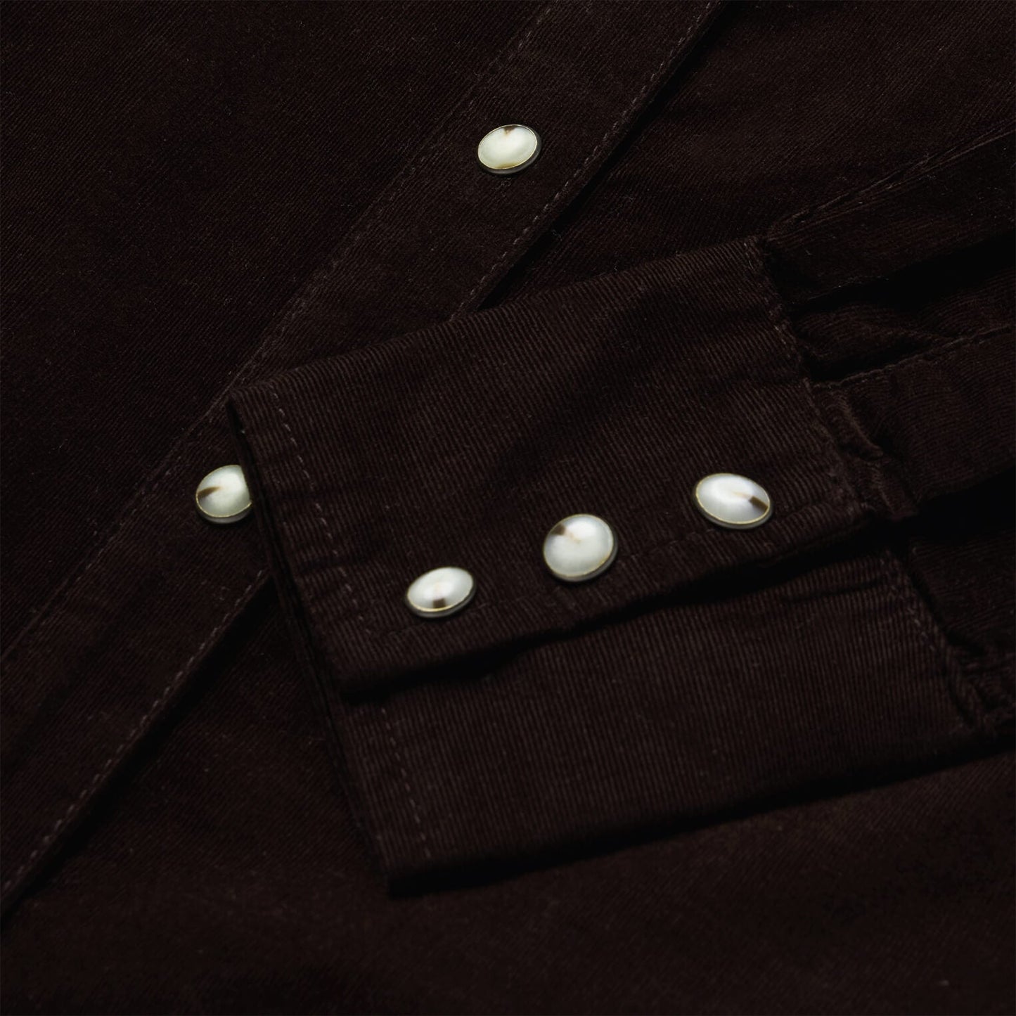 Corduroy Denim Western Shirt Brown