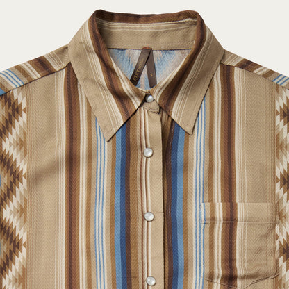 Sand Serape Print Shirt Tan