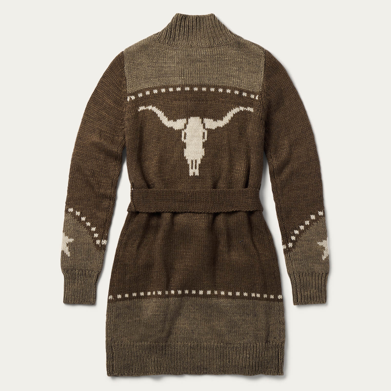 Steer & Star Belted Cardigan Brown