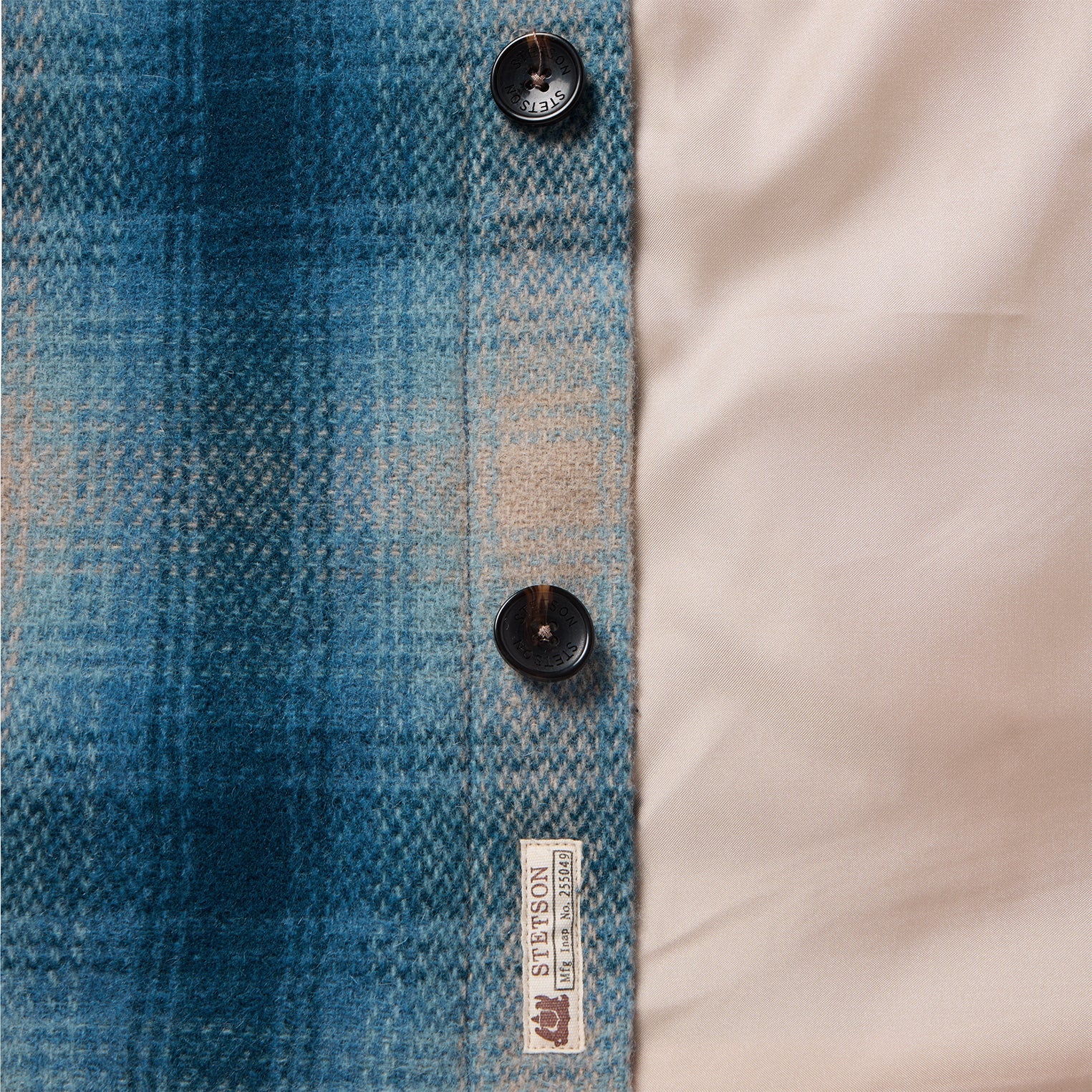 Wool Plaid Shirt Jacket Blue