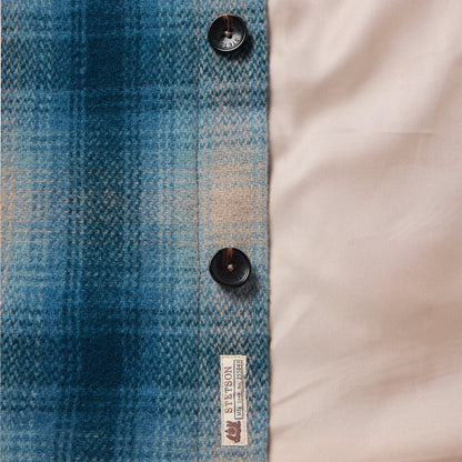 Wool Plaid Shirt Jacket Blue