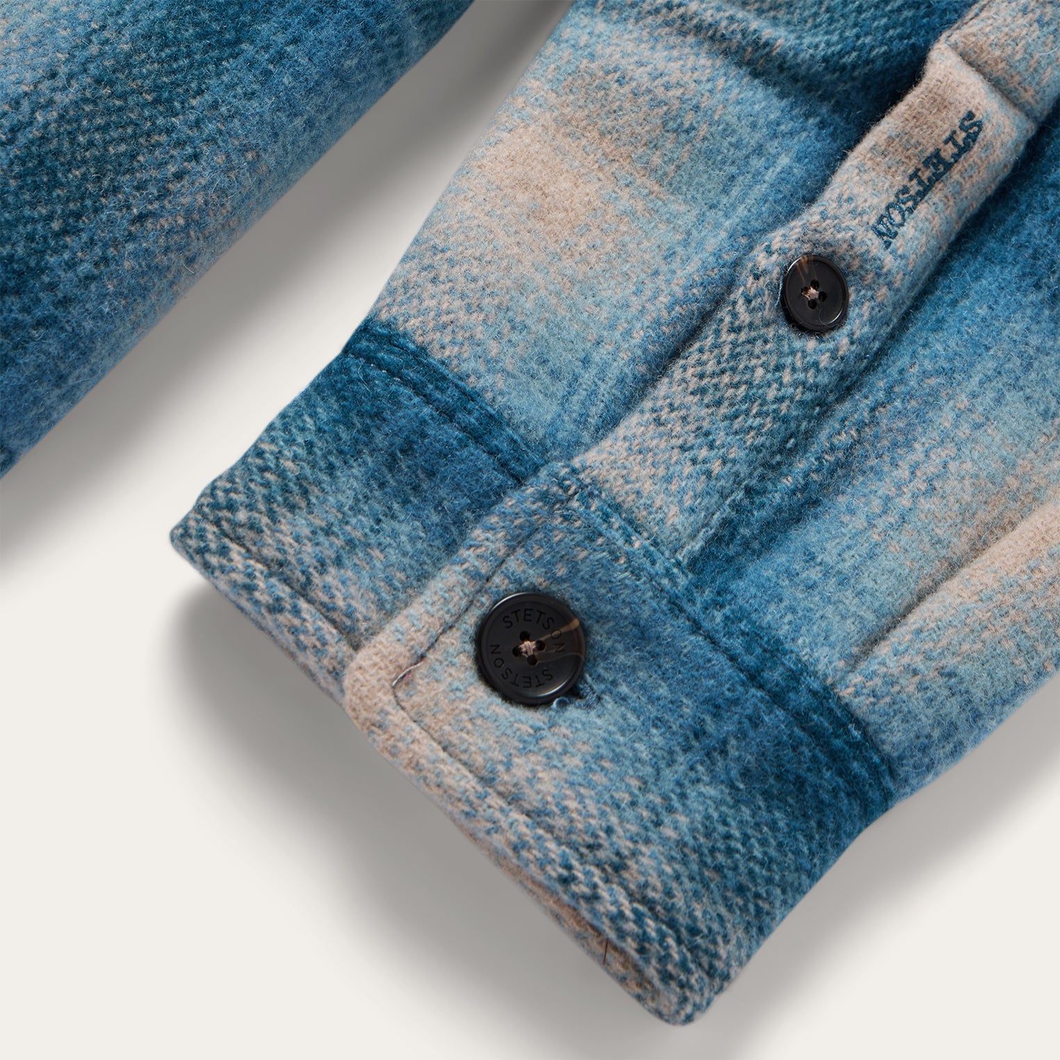 Wool Plaid Shirt Jacket Blue