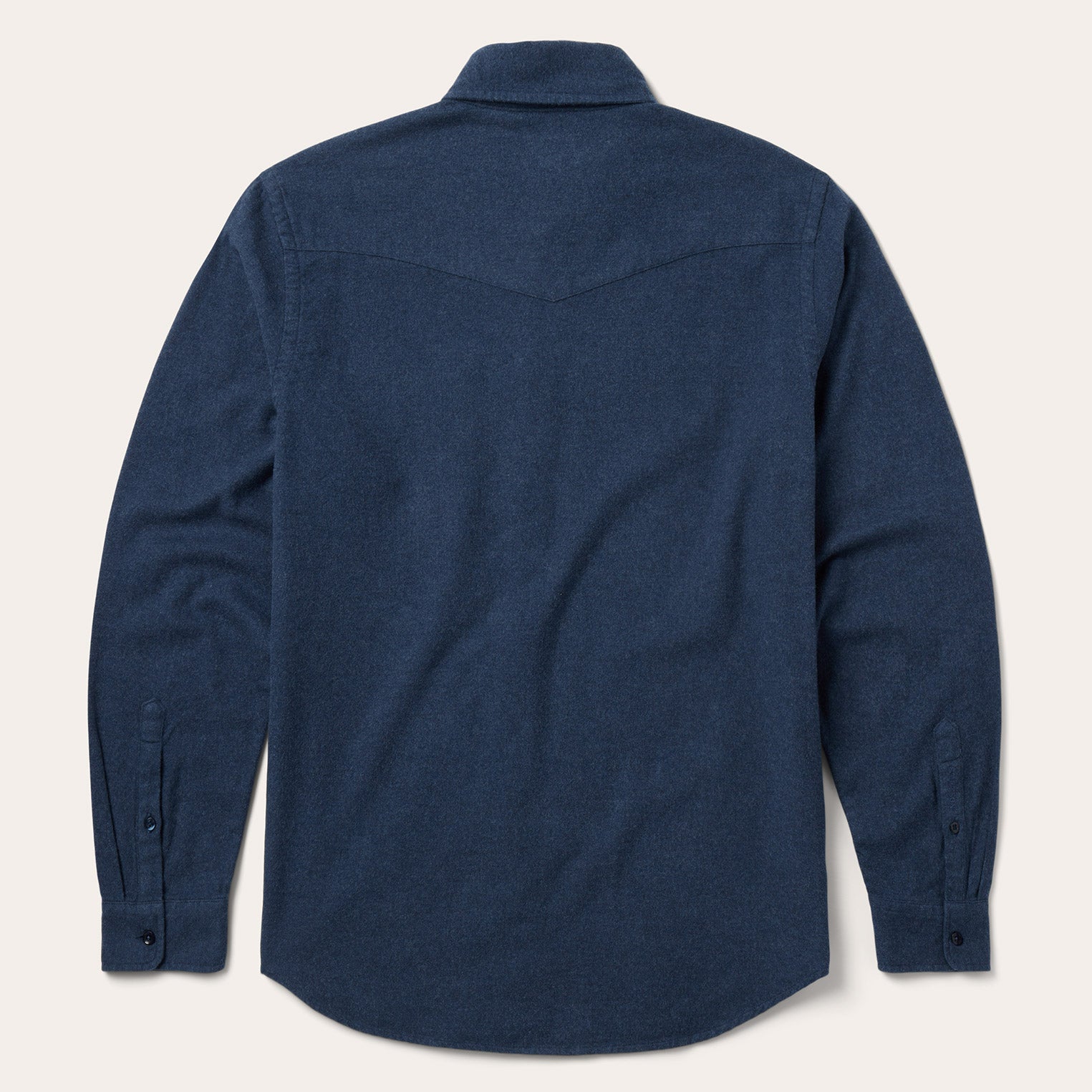 Heathered Flannel Button-Down Shirt Blue