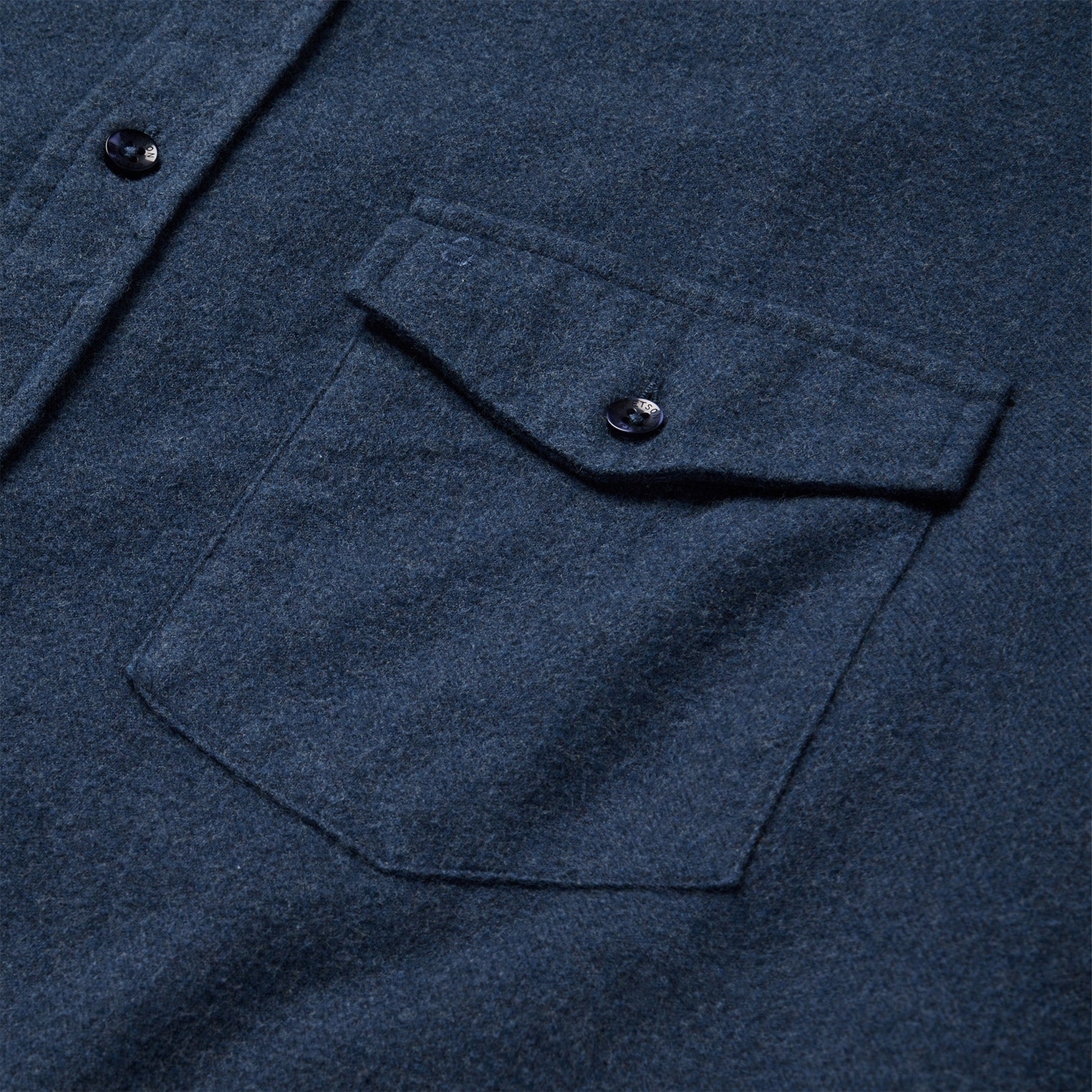 Heathered Flannel Button-Down Shirt Blue