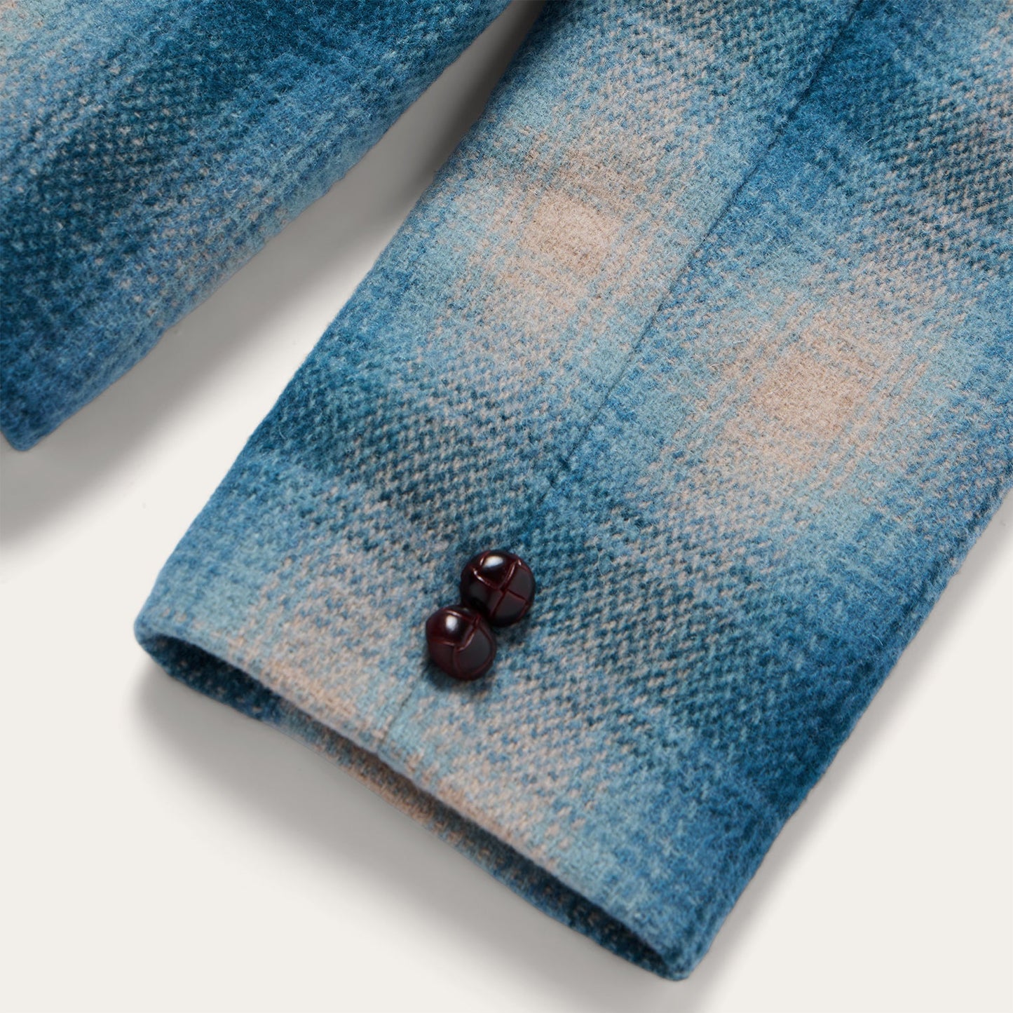 Wool Plaid Western Blazer Navy