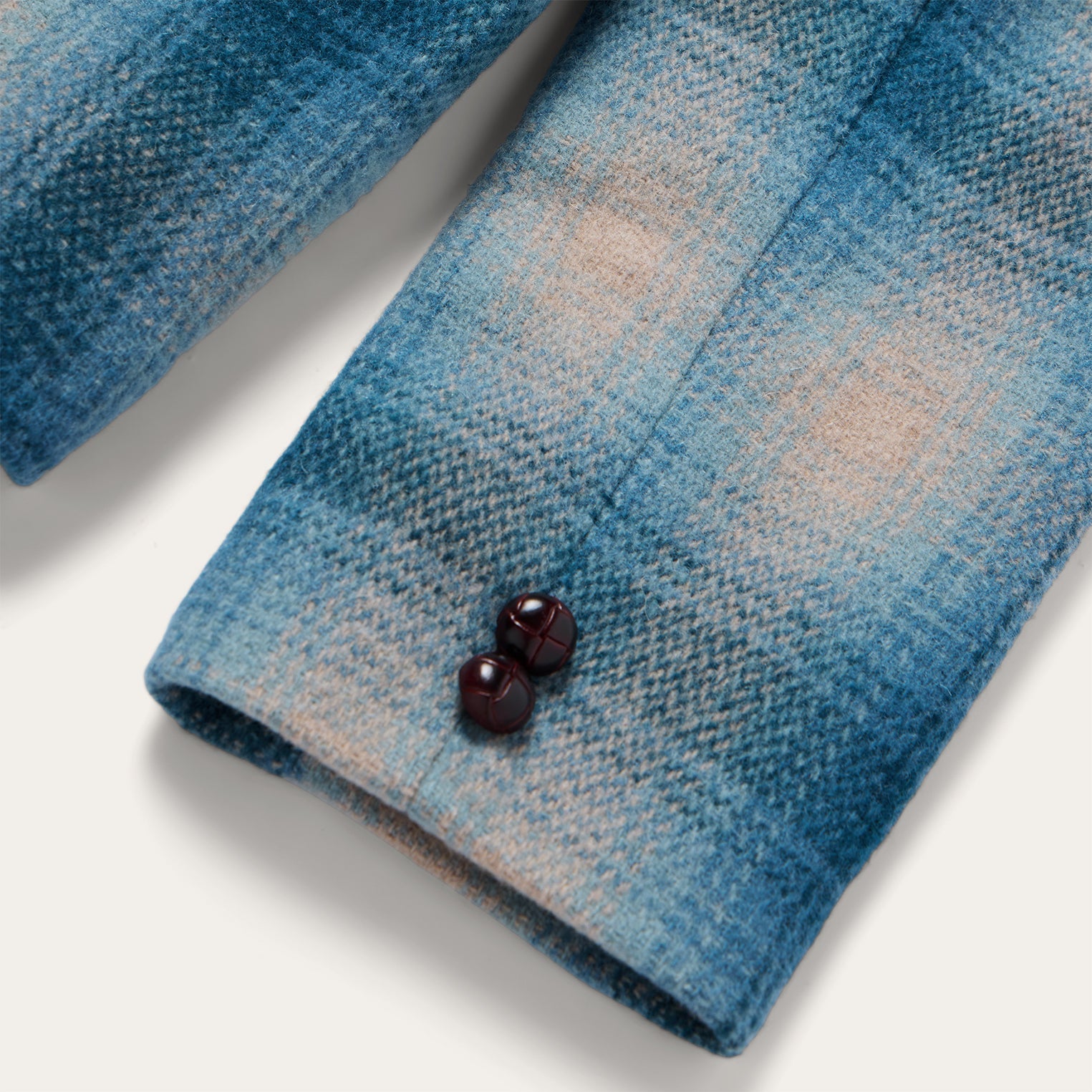 Wool Plaid Western Blazer Navy