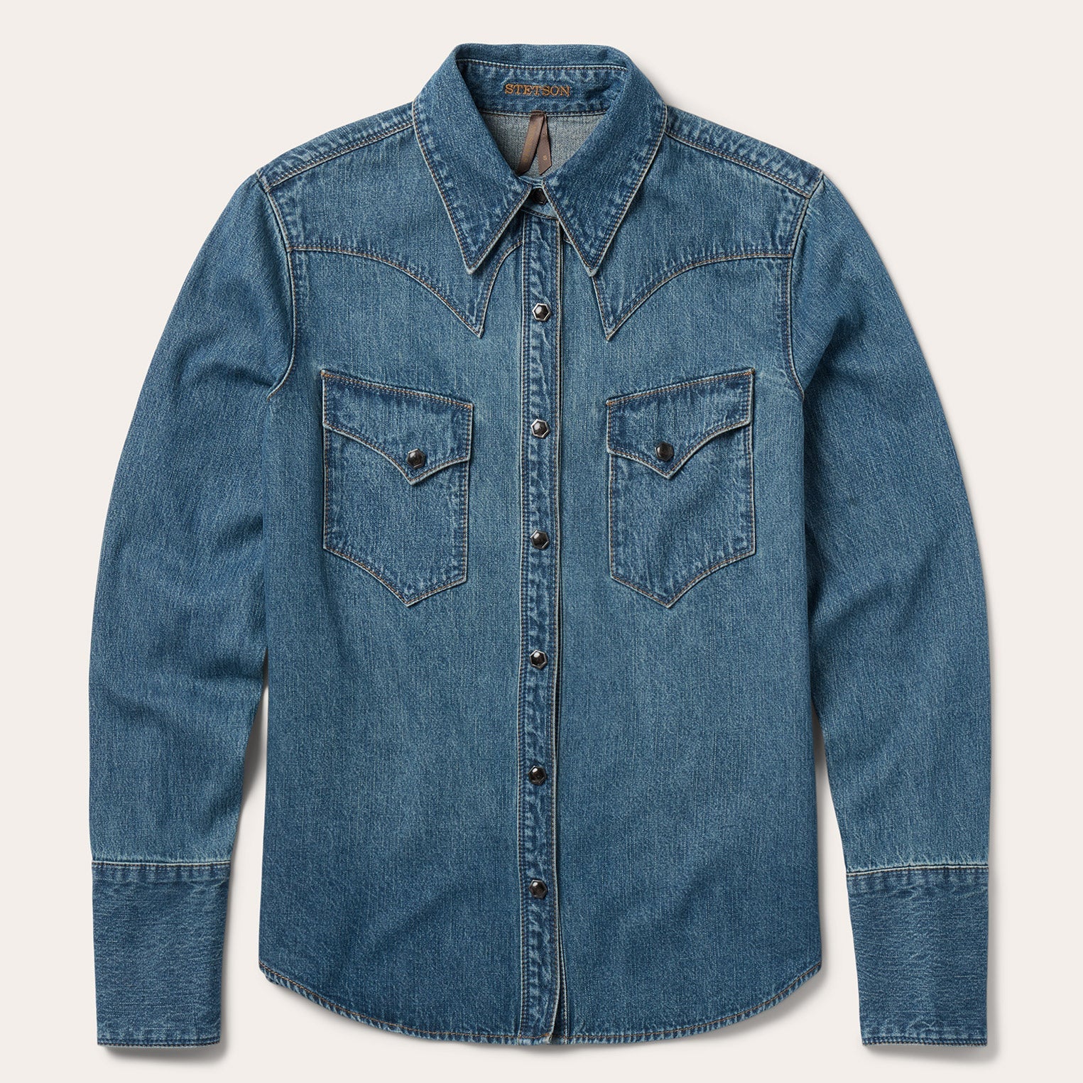 Chocolate Snap Western Denim Shirt Blue