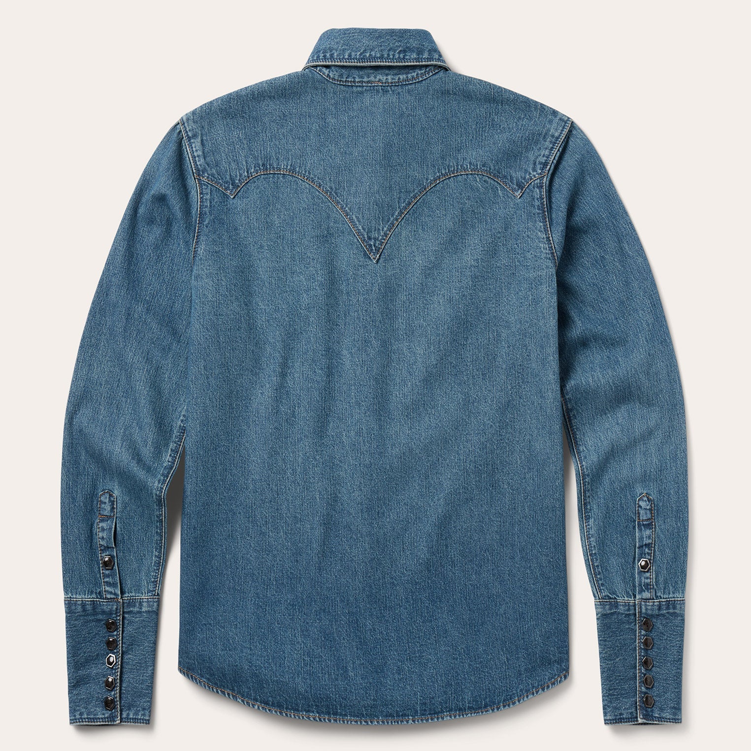 Chocolate Snap Western Denim Shirt Blue
