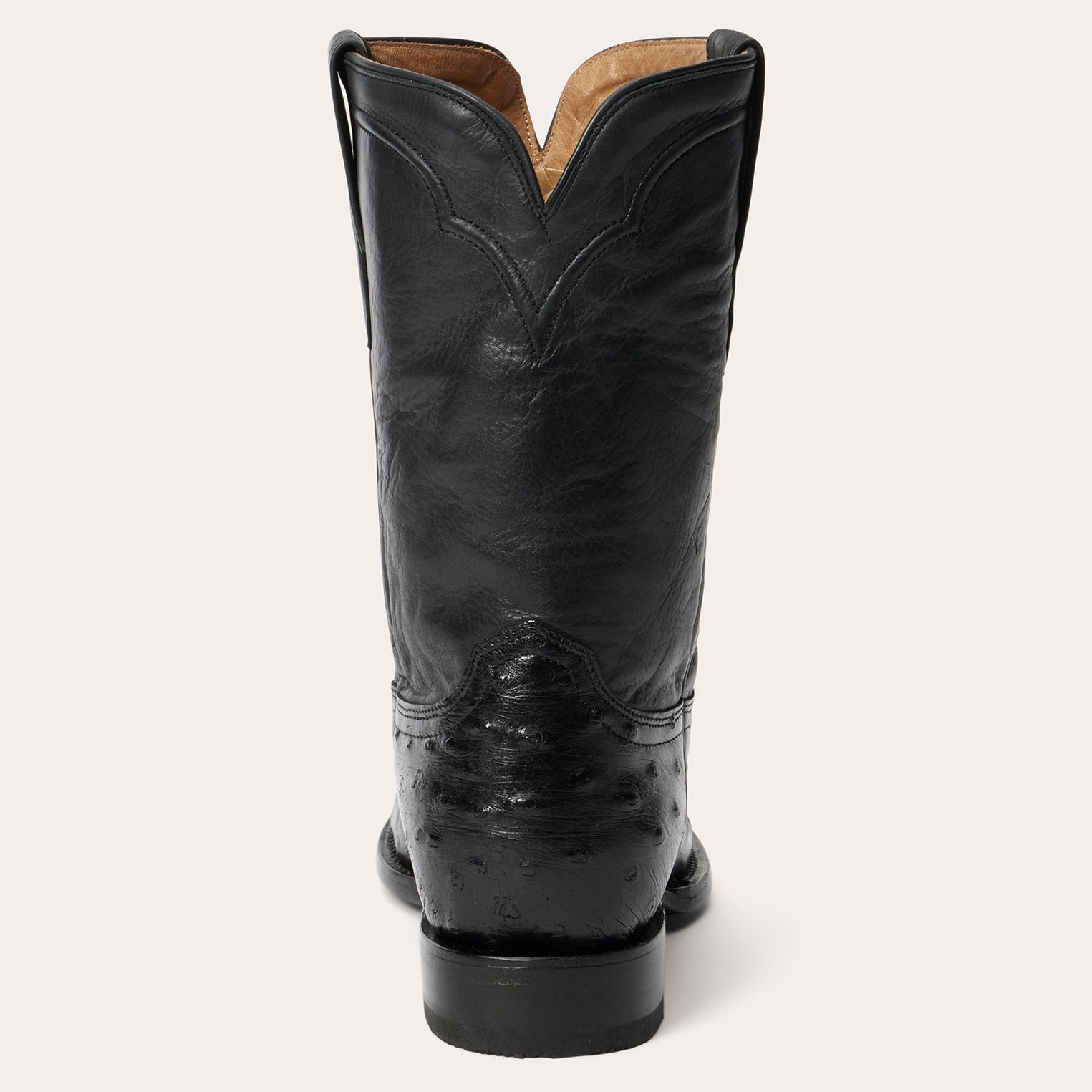 Austin Ostrich Roper Boots Black