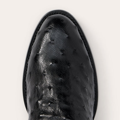 Austin Ostrich Roper Boots Black