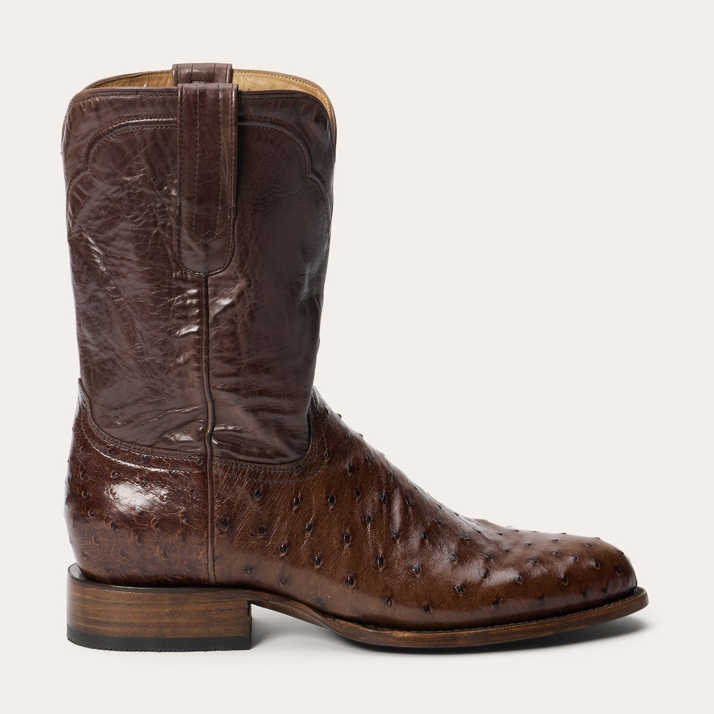 Austin Ostrich Roper Boots Tobacco