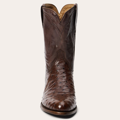 Austin Ostrich Roper Boots Tobacco