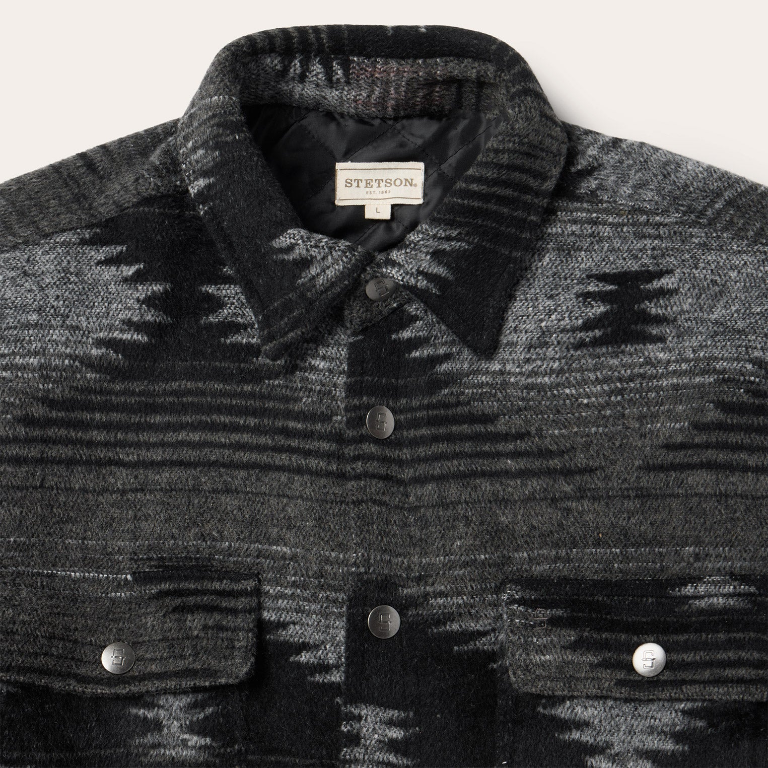 Southwestern Flannel Jacket Black
