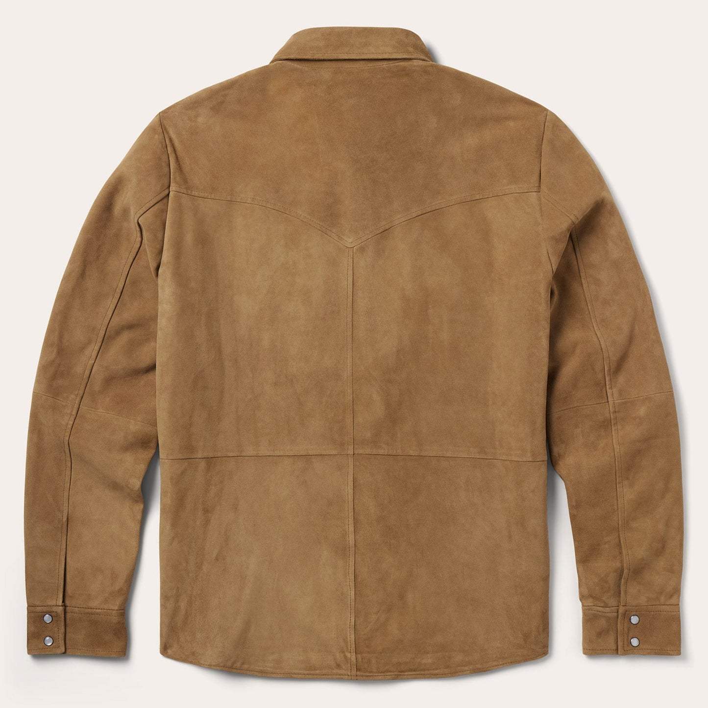 Suede Leather Shirt Jacket Brown