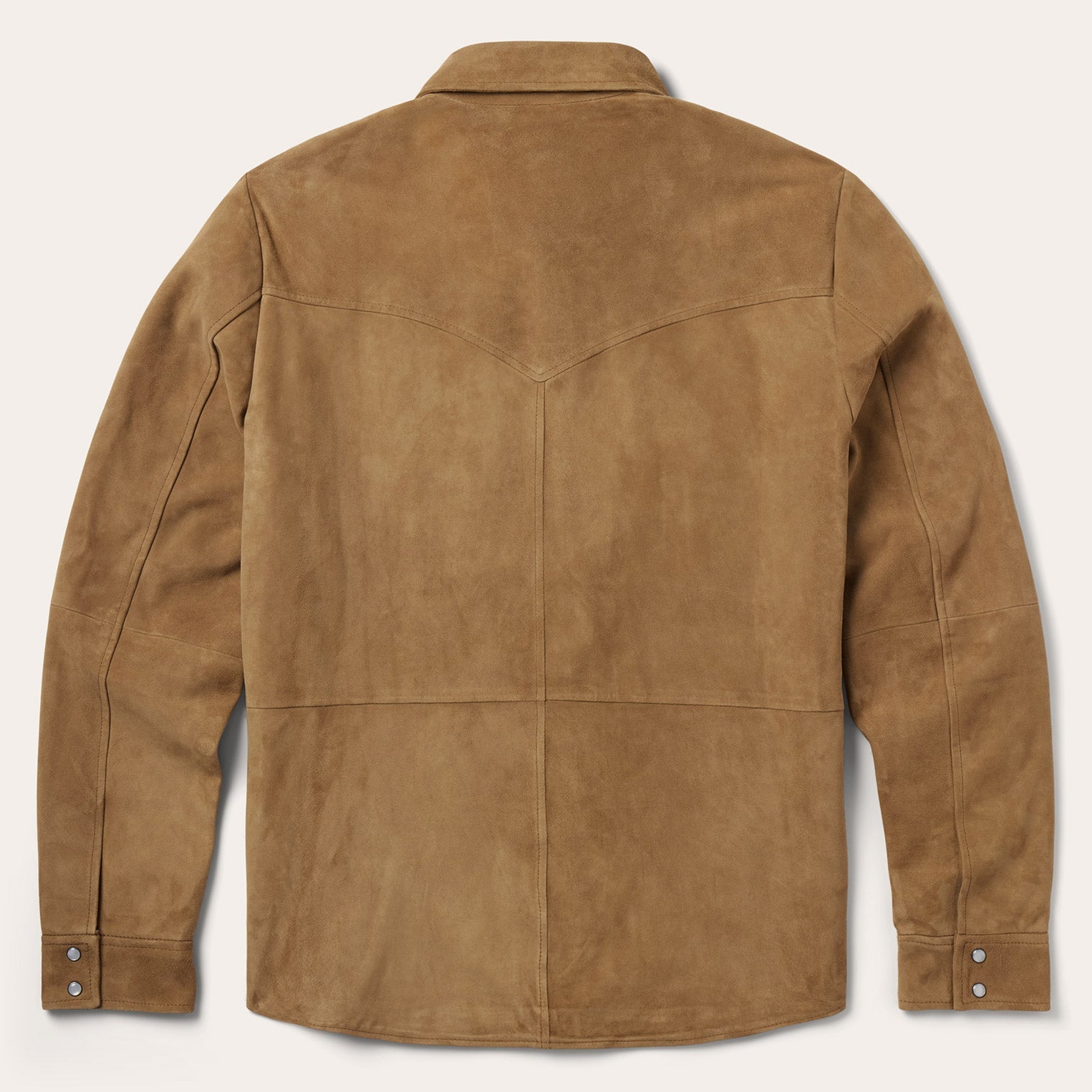Suede Leather Shirt Jacket Brown