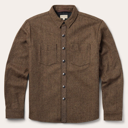 Herringbone Shirt Jacket Brown