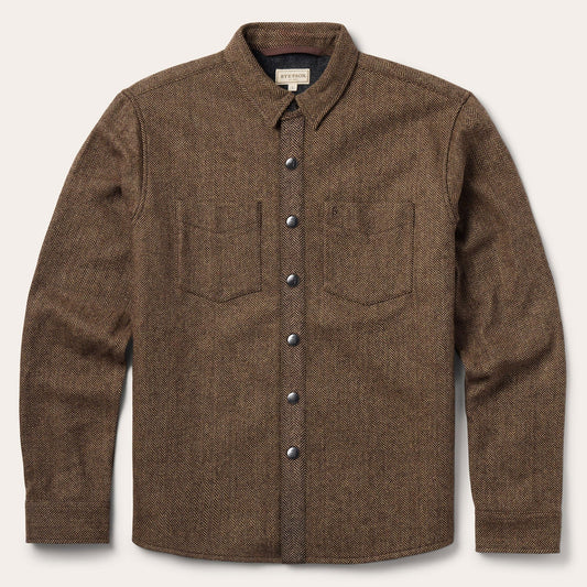 Herringbone Shirt Jacket Brown