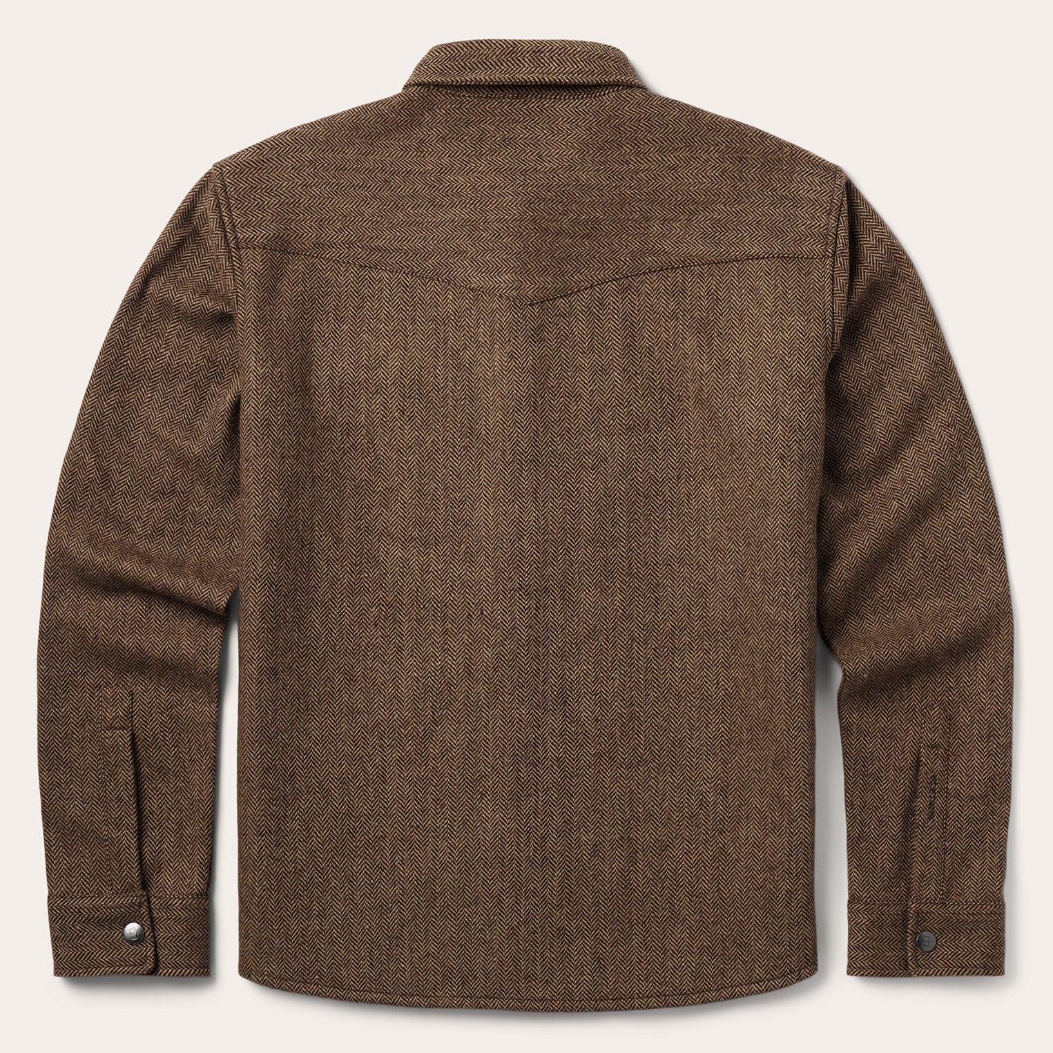 Herringbone Shirt Jacket Brown
