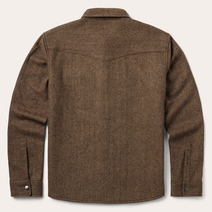 Herringbone Shirt Jacket Brown