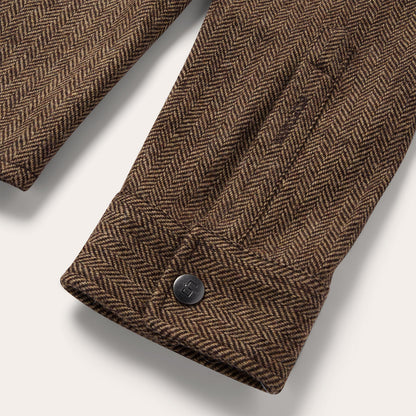 Herringbone Shirt Jacket Brown