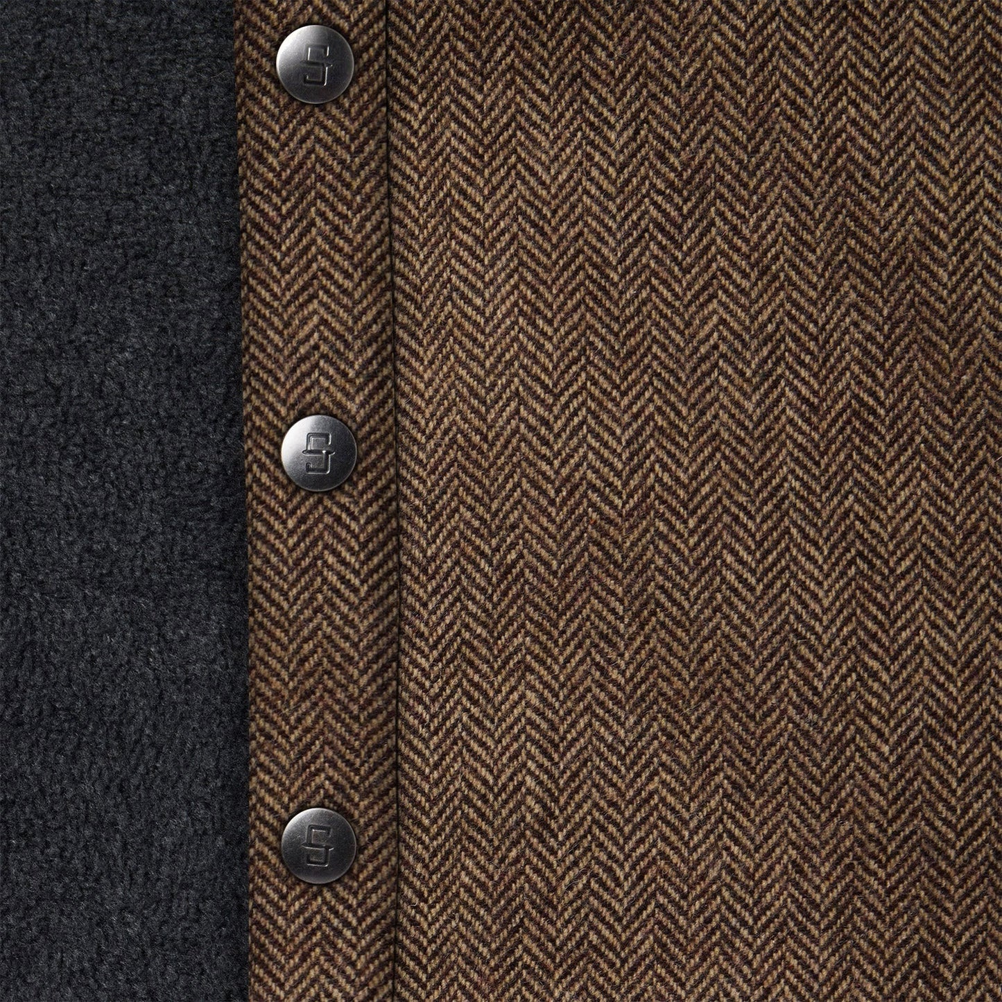 Herringbone Shirt Jacket Brown