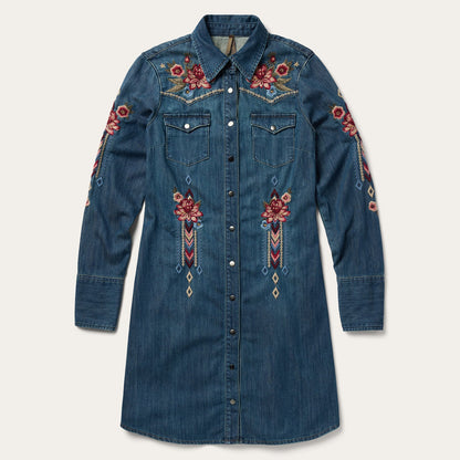 Lavish Denim Shirt Dress Blue