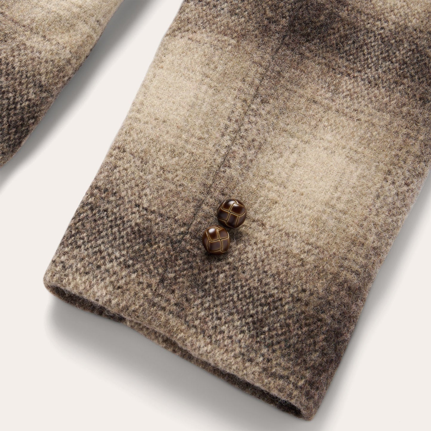 Wool Plaid Western Blazer Brown