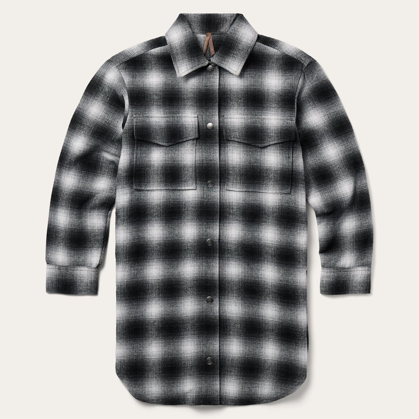 Ombre Oversized Shirt Jacket Black