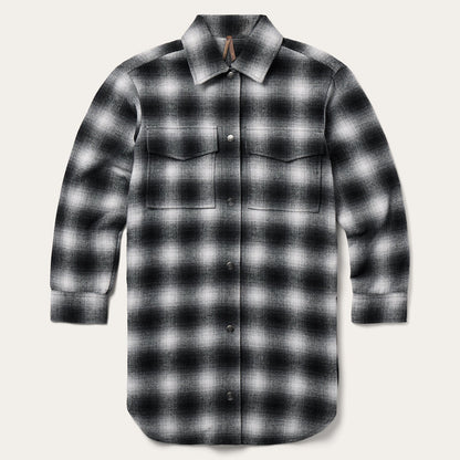 Ombre Oversized Shirt Jacket Black